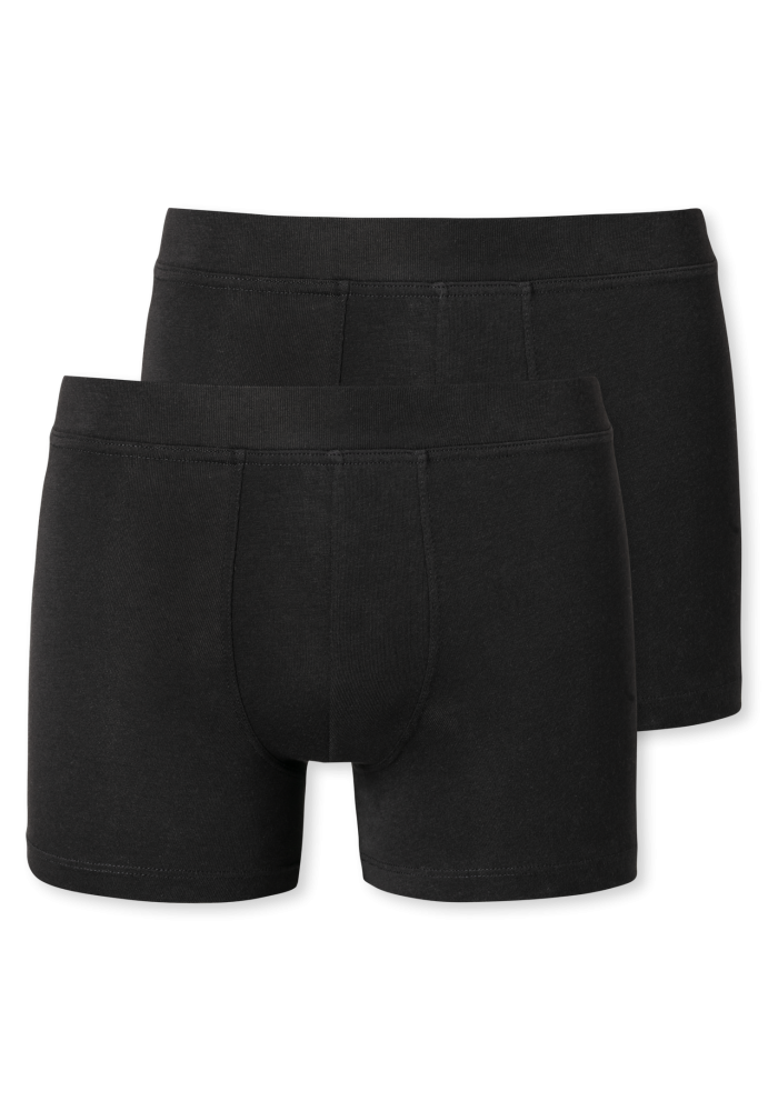 Schiesser Shorts 2er-Pack Schwarz - 95/5 für Jungen, Größe M, 95 % Baumwolle, 5 % Elasthan