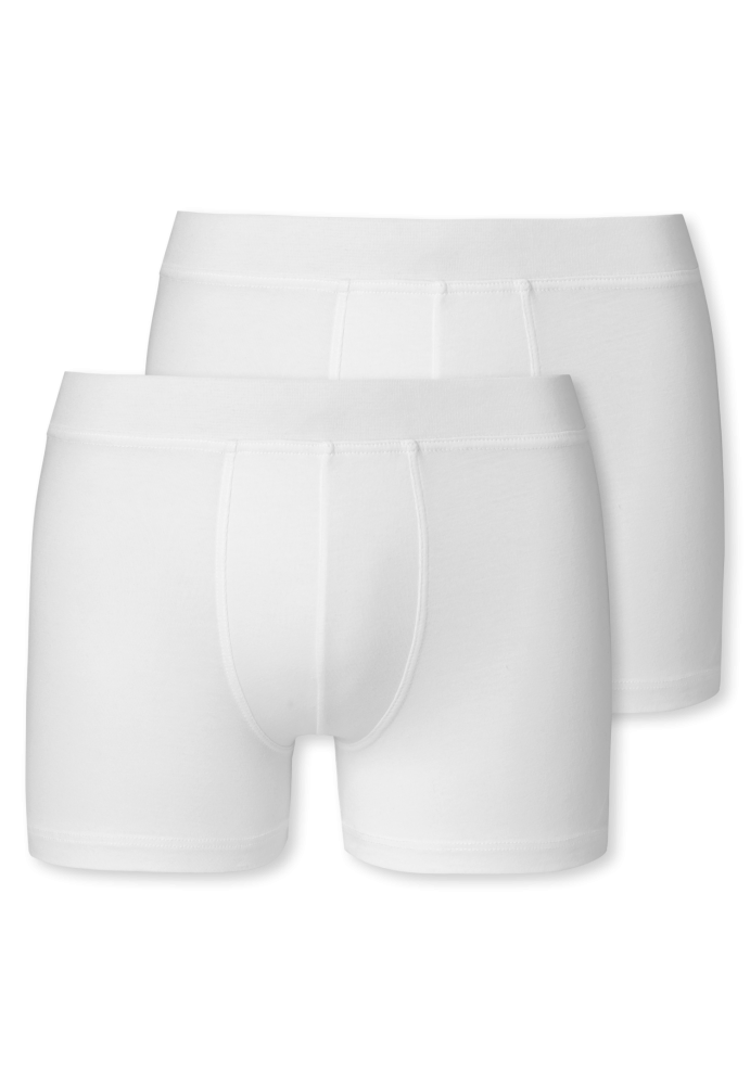 Schiesser Shorts 2er-Pack Weiss - 95/5 für Jungen, Größe XS, 95 % Baumwolle, 5 % Elasthan