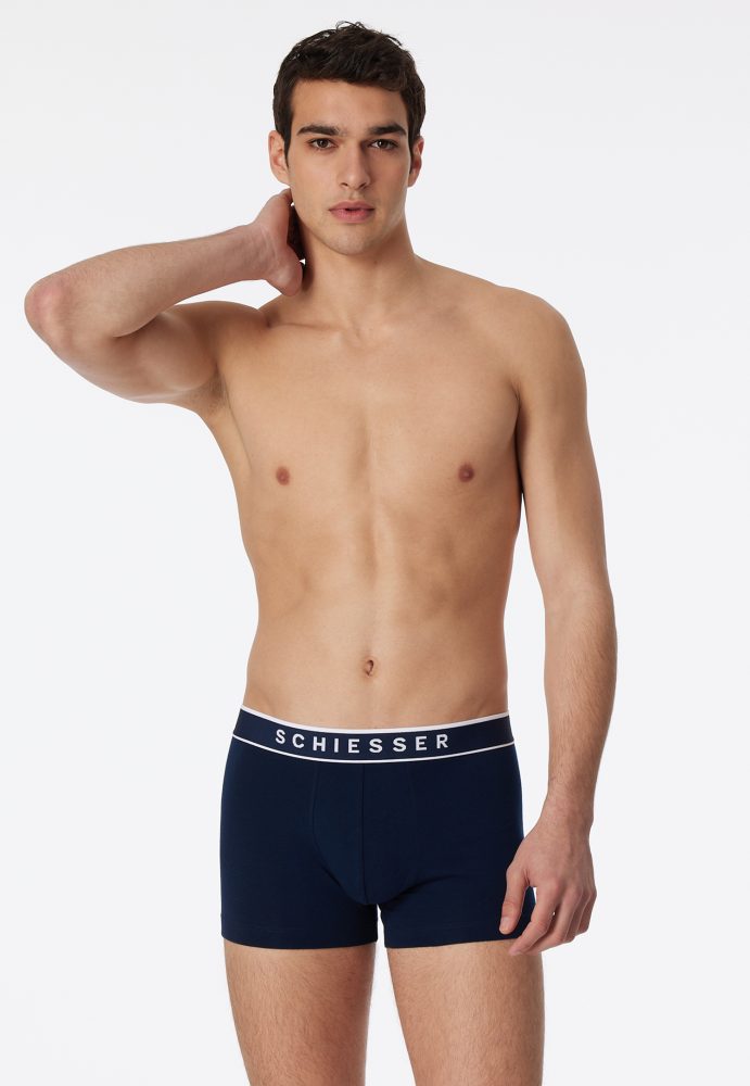 Schiesser Enge Boxershorts 3er-Pack Dunkelblau - 95/5 für Herren, Größe 4XL, 95 % Baumwolle, 5 % Elasthan