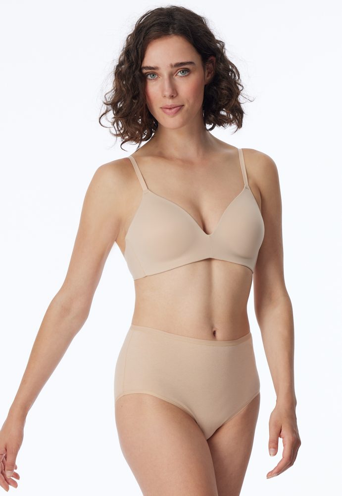 Schiesser High Waist Slip 2er-Pack Soft Beige - 95/5 für Damen, Größe XL, 95 % Baumwolle, 5 % Elasthan