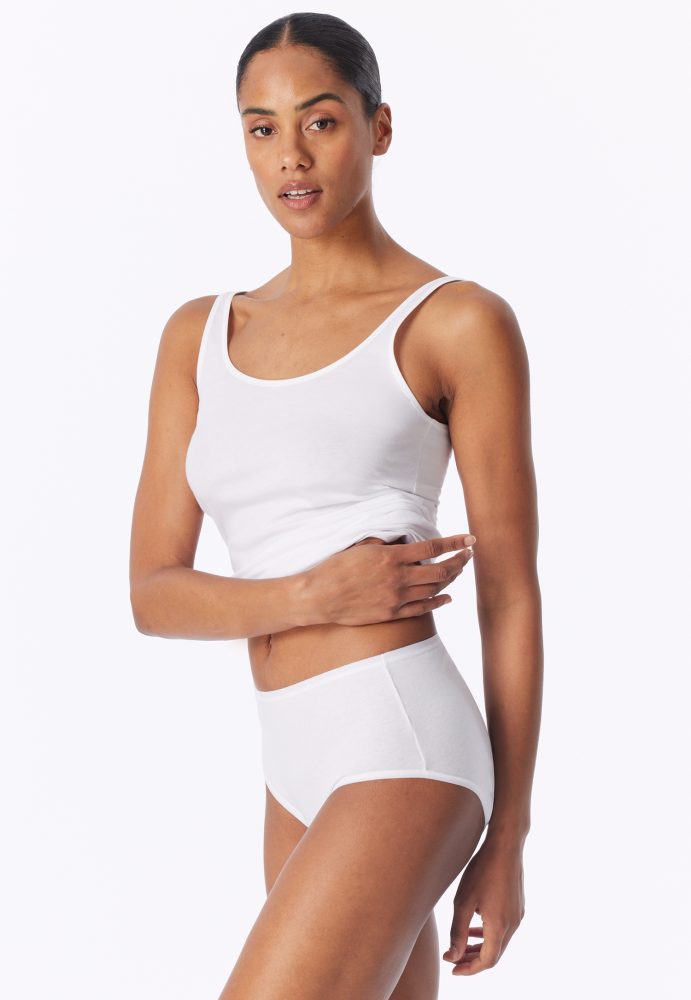 Schiesser High Waist Slip 2er-Pack Weiss - 95/5 für Damen, Größe S, 95 % Baumwolle, 5 % Elasthan