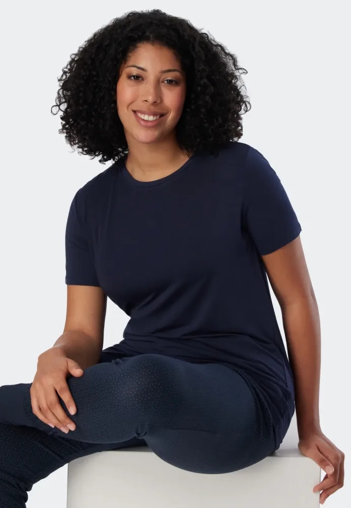 Schiesser - Modal Lounge Shirt, für Damen, Marine, Größe 38