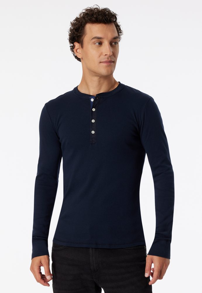 Schiesser Revival - Longsleeve  Bequem sitzend, für Herren, Blau, Größe L
