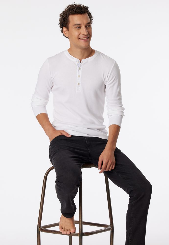 Schiesser Shirt Feinripp Weiss - Revival Karl-Heinz für Herren, Größe L, 100 % Baumwolle