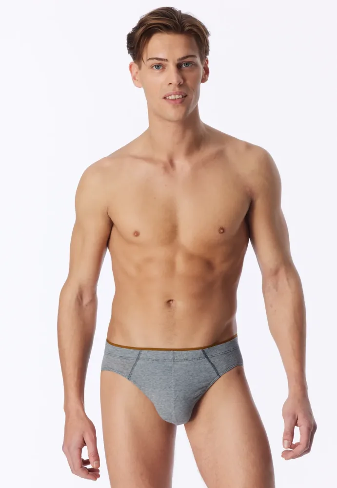 Schiesser Slip Grau gemustert - 95/5 für Herren, Größe L, 95 % Baumwolle, 5 % Elasthan