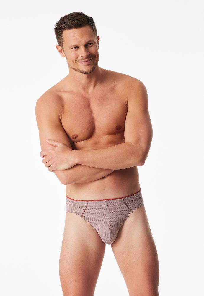 Schiesser Supermini Slip gemustert braun - 95/5 für Herren, Größe S, 95 % Baumwolle, 5 % Elasthan