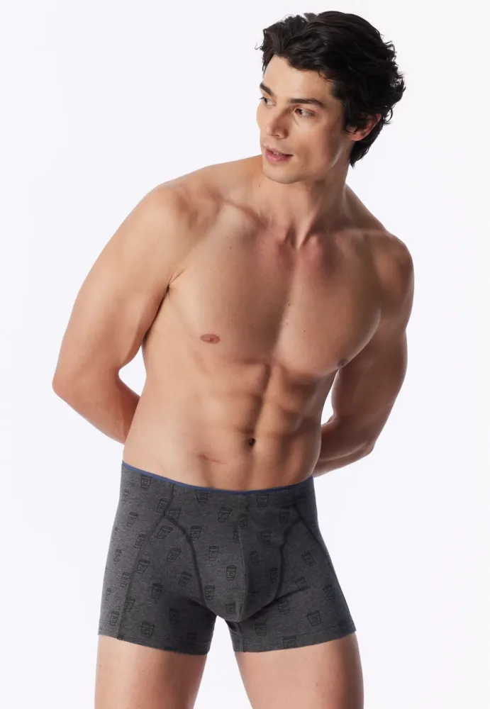 Schiesser Enge Boxershorts Grau gemustert - 95/5 für Herren, Größe S, 95 % Baumwolle, 5 % Elasthan