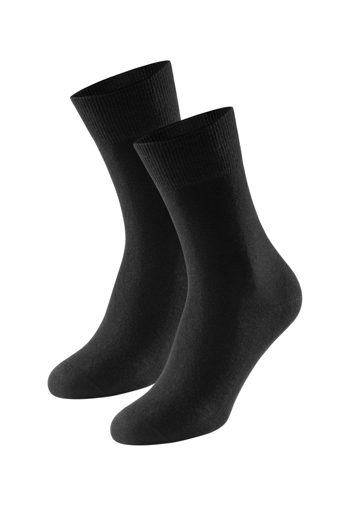Schiesser Socken Herren 2er-Pack Schwarz - 95/5 für Herren, Größe 43/46, 98 % Baumwolle, 2 % Elasthan