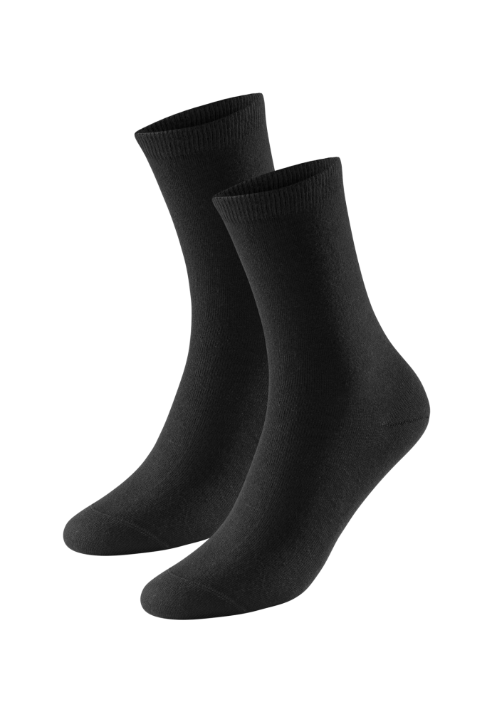 Schiesser Socken Damen 2er-Pack Schwarz - 95/5 für Damen, Größe 39/42, 98 % Baumwolle, 2 % Elasthan