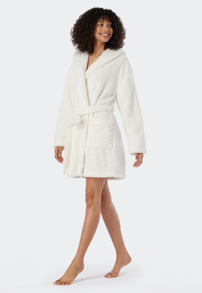 Morgenmantel Teddy-Fleece Comfort-Fit off-white - Essentials XL
