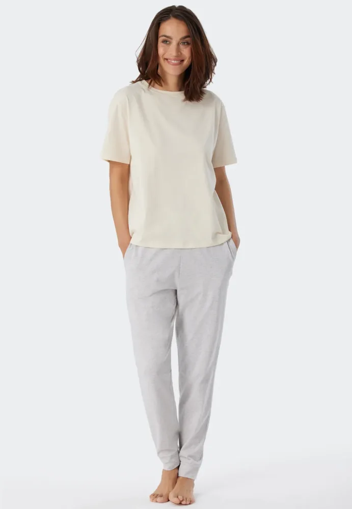 Schiesser T-Shirt Off-White - Mix+Relax für Damen, Größe 4XL, 95 % Baumwolle, 5 % Elasthan