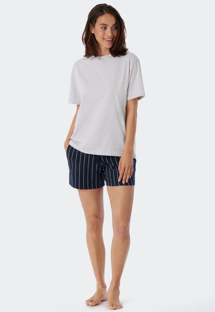Schiesser T-Shirt Grau - Mix+Relax für Damen, Größe 3XL, 95 % Baumwolle, 5 % Elasthan