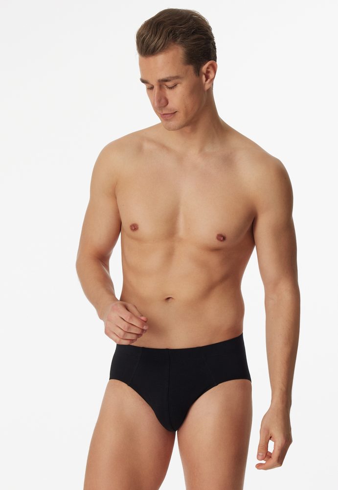 Schiesser Slip 3er-Pack Schwarz - 95/5 für Herren, Größe L, 95 % Baumwolle, 5 % Elasthan
