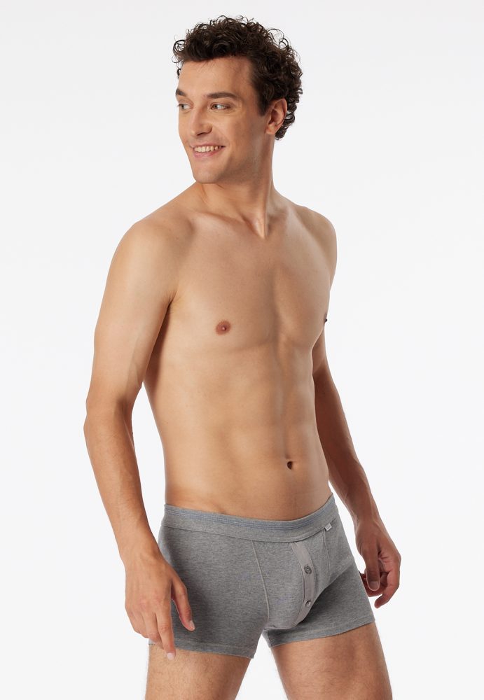 Schiesser Enge Boxershorts Feinripp Grau - Revival Karl-Heinz für Herren, Größe XL, 100 % Baumwolle