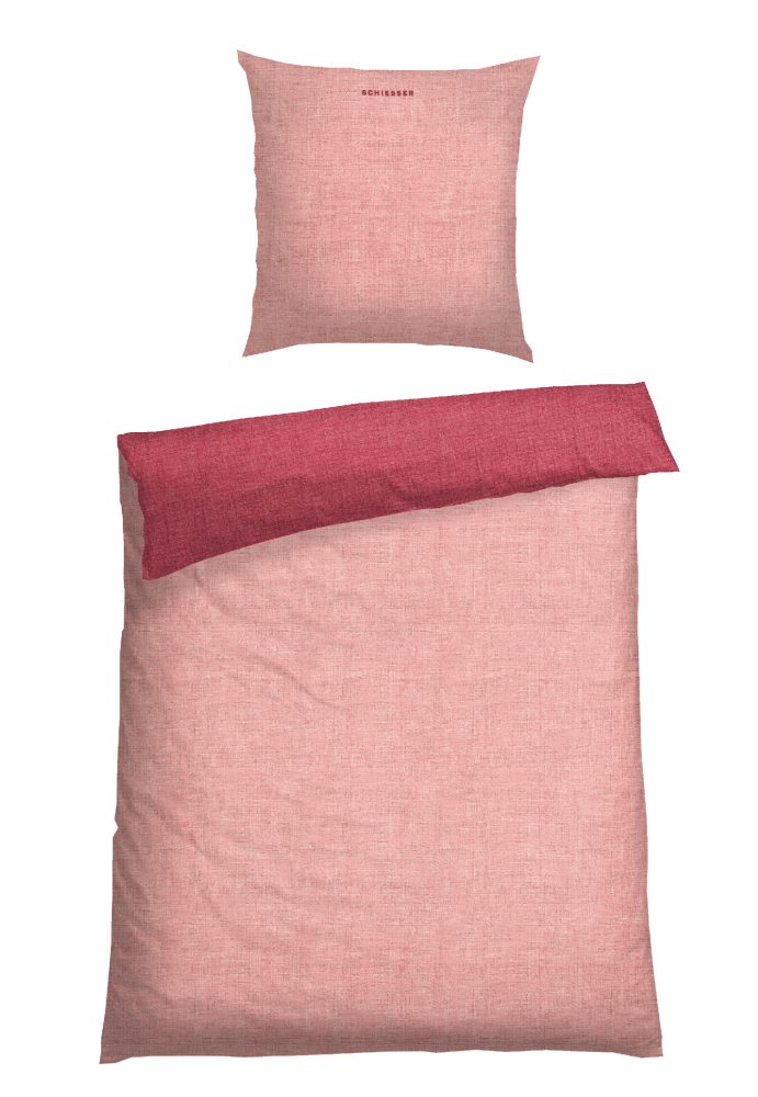 Schiesser Bettwäscheset 2-teilig Rosa - SCHIESSER Home, Größe 135*200, 100 % Baumwolle
