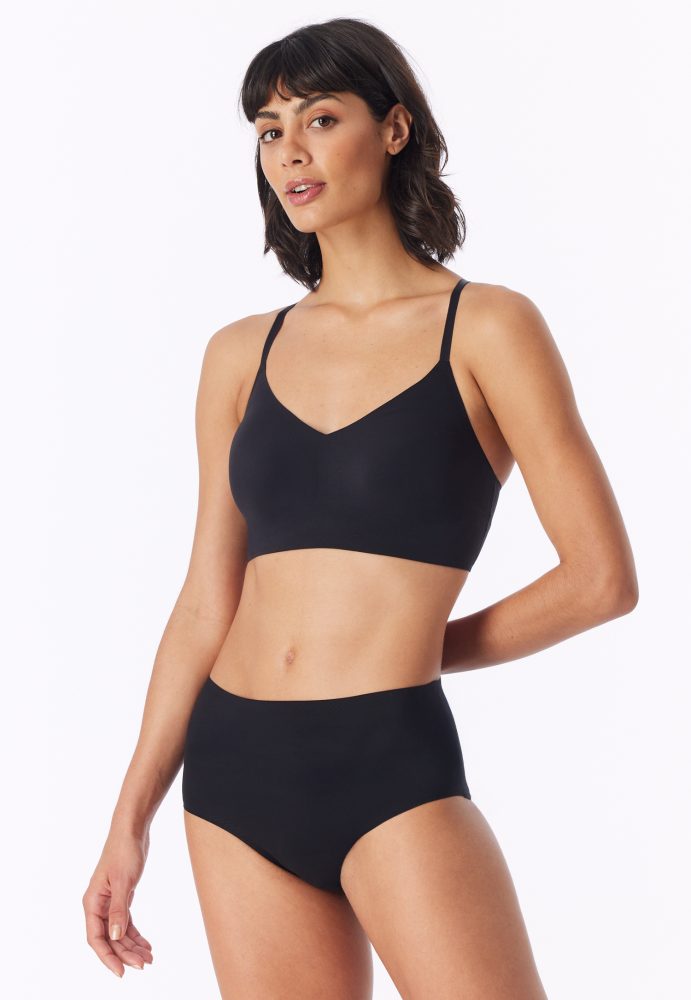 Bustier Microfaser herausnehmbare Pads schwarz - Invisible Soft 42