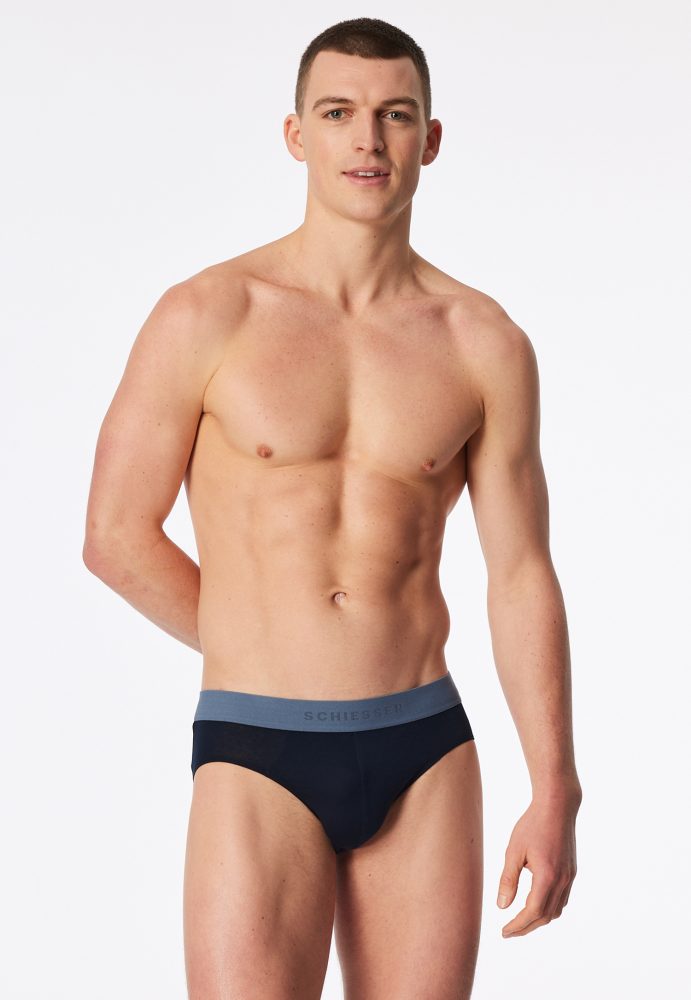 Schiesser Slip 3er-Pack Dunkelblau - 95/5 für Herren, Größe M, 95 % Baumwolle, 5 % Elasthan