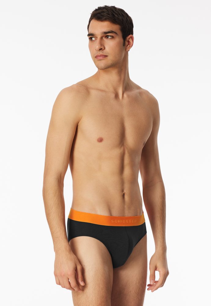 Schiesser Slip 3er-Pack Schwarz - 95/5 für Herren, Größe M, 95 % Baumwolle, 5 % Elasthan