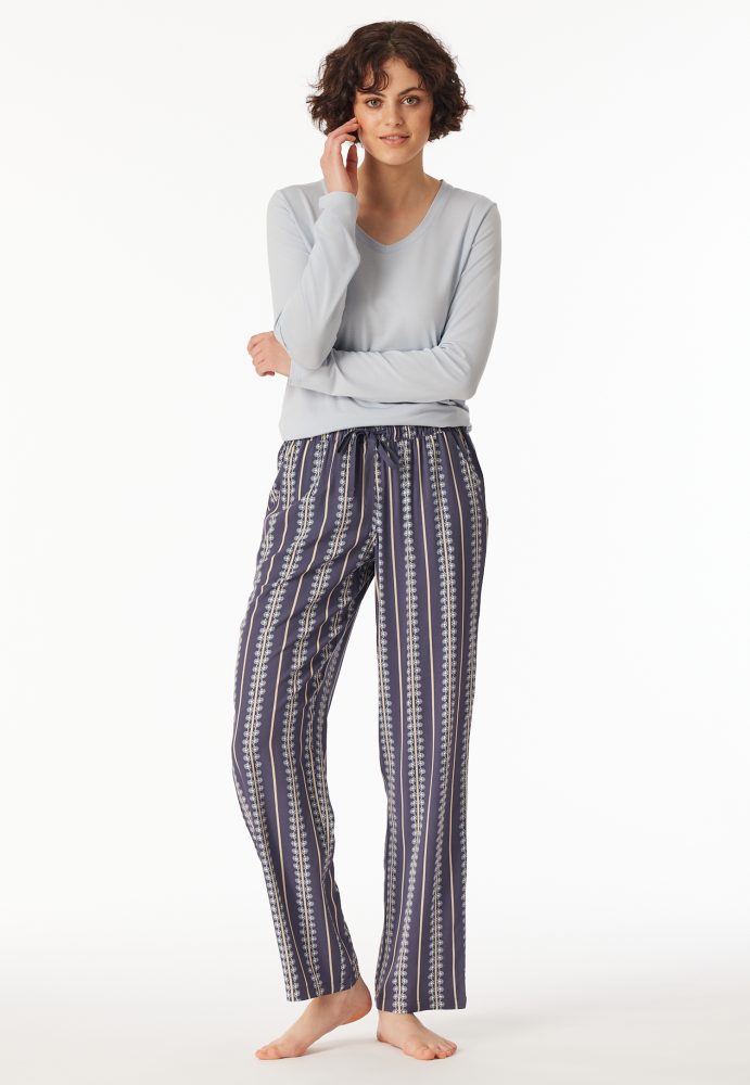 Schiesser Hose Bunt gemustert - Mix+Relax für Damen, Größe S, 100 % Viskose