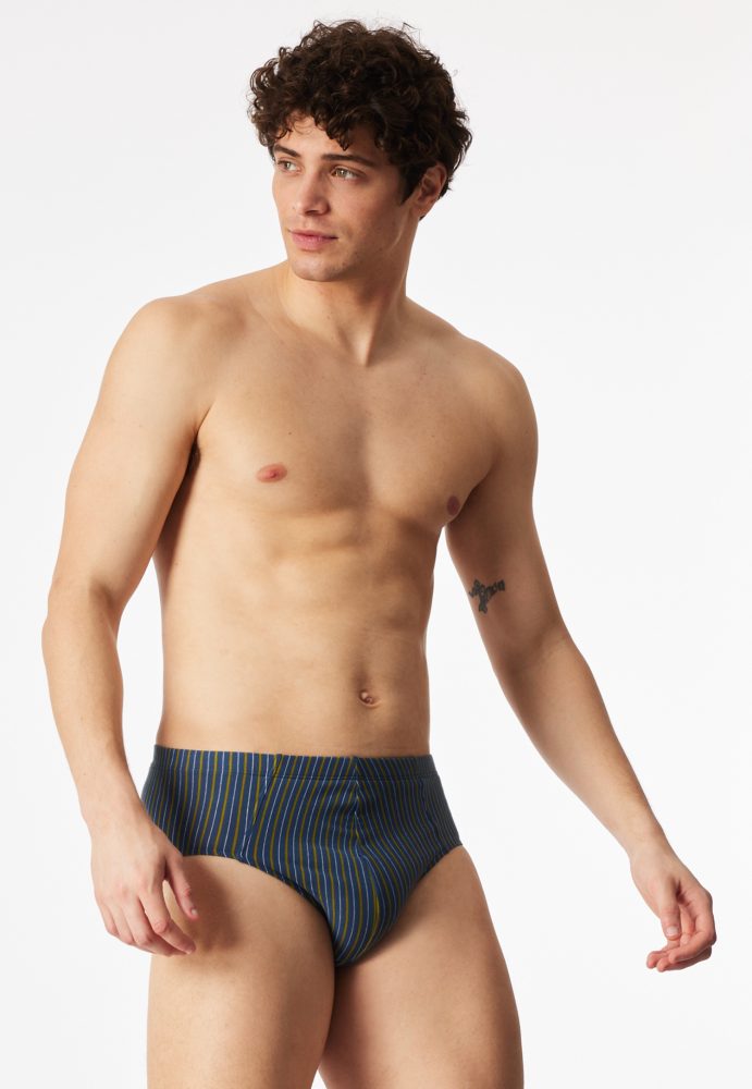 Schiesser Supermini 3er-Pack uni/geringelt mehrfarbig - 95/5 für Herren, Größe L, 95 % Baumwolle, 5 % Elasthan