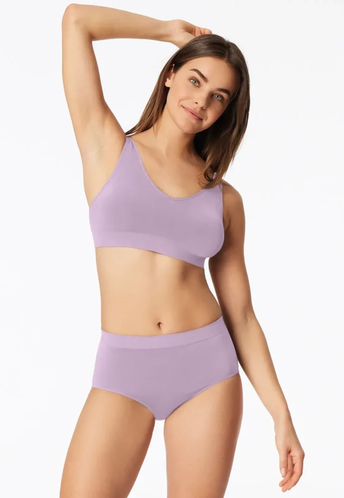 Schiesser Soft-BH herausnehmbare Pads Flieder - Classic Seamless für Damen, Größe 3XL, 93 % Polyamid, 7 % Elasthan