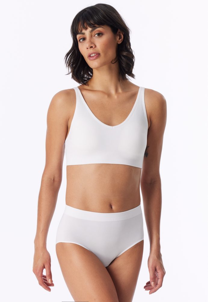 Schiesser High Waist Slip Seamless Weiss - Classic Seamless für Damen, Größe 36, 93 % Polyamid, 7 % Elasthan