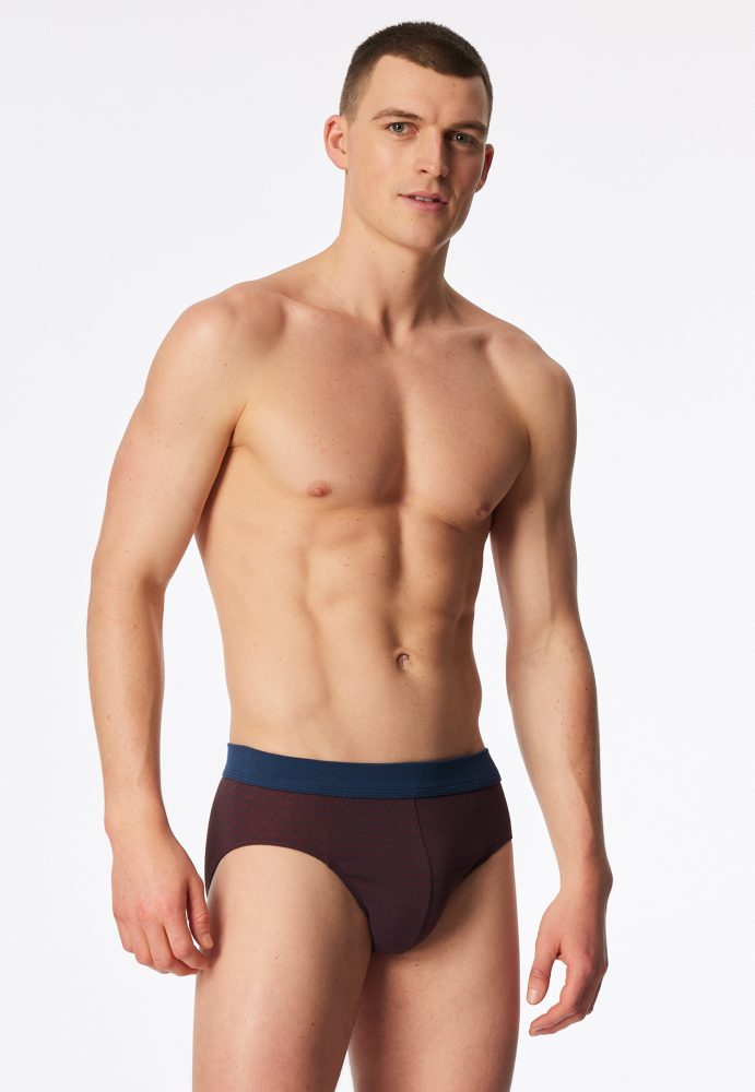 Schiesser Slip Rot/Blau - Comfort Fit für Herren, Größe 3XL, 95 % Baumwolle, 5 % Elasthan