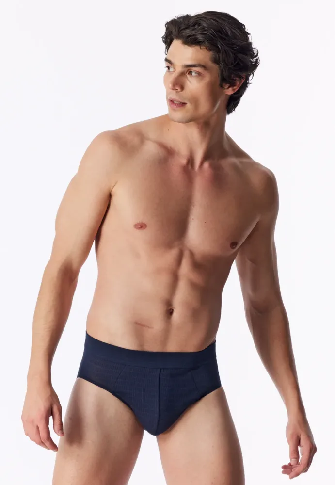 Schiesser Slip Dunkelblau - Comfort Fit für Herren, Größe M, 95 % Baumwolle, 5 % Elasthan