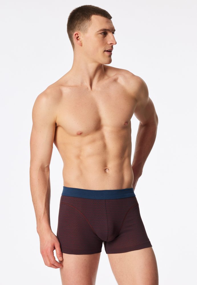 Schiesser Enge Boxershorts Rot gemustert - Comfort Fit für Herren, Größe 4XL, 95 % Baumwolle, 5 % Elasthan