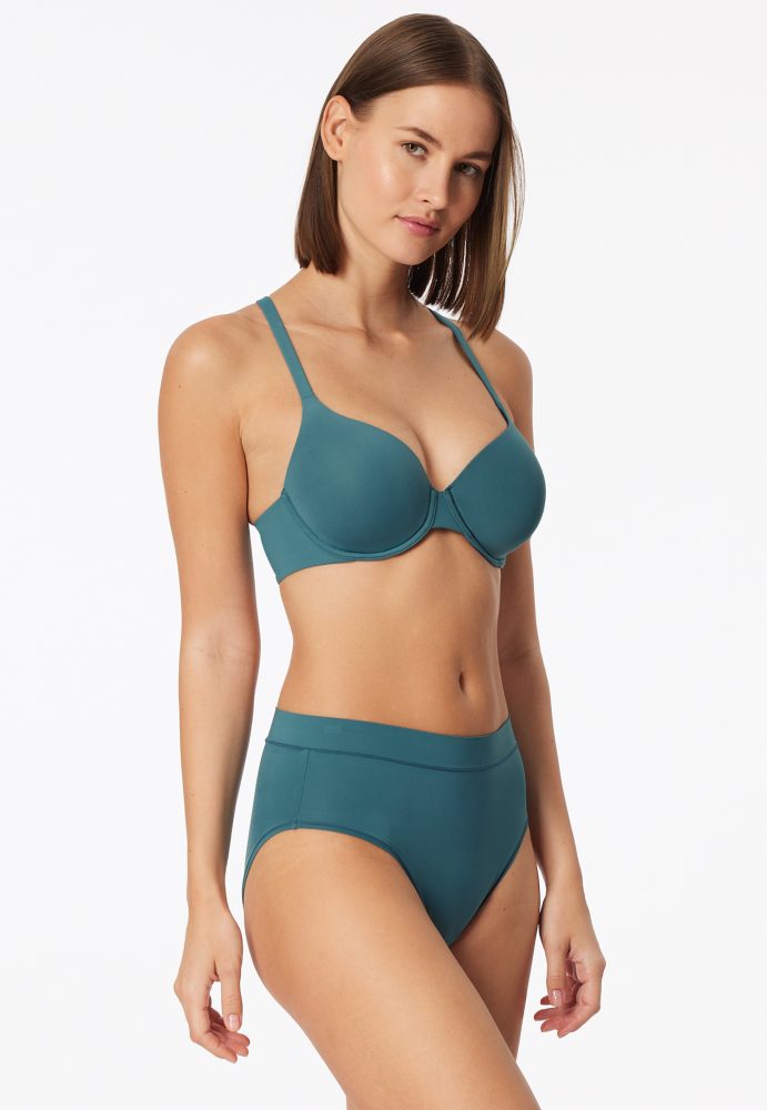 Schiesser Midi Slip Petrol - Unique Micro für Damen, Größe S, 70 % Polyamid, 30 % Elasthan
