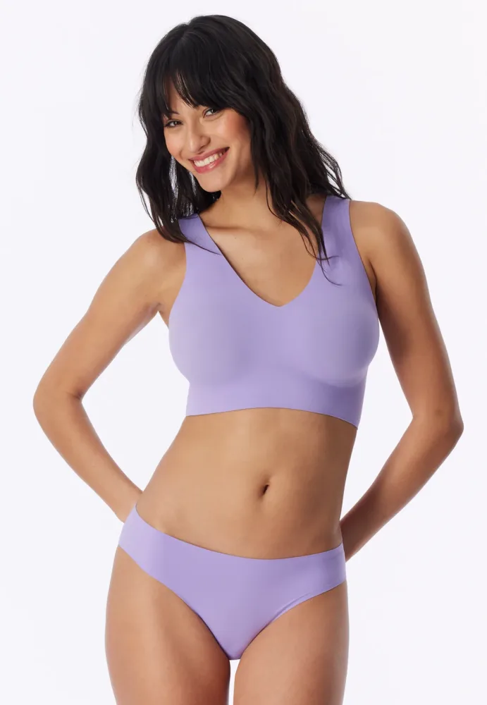 Schiesser Bustier Seamless mit herausnehmbaren Pads Lila - Invisble Soft für Damen, Größe 38, 75 % Polyamid, 25 % Elasthan