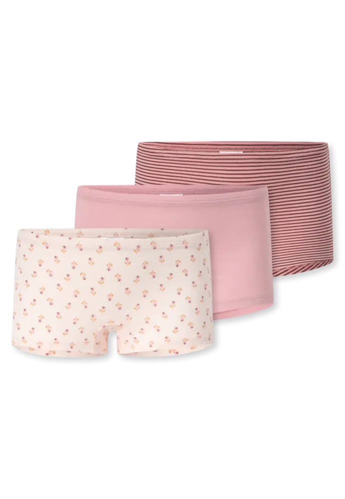 Schiesser Shorts 3er-Pack Bunt gemustert- 95/5 für Mädchen, Größe 2Y, 95 % Baumwolle, 5 % Elasthan
