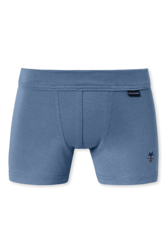 Schiesser Shorts 2er-Pack Blau - Fine Rib für Jungen, Größe 2Y, 100 % Baumwolle