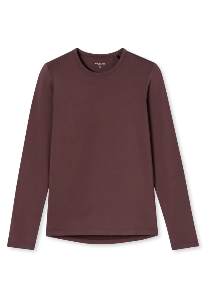 Schiesser Shirt Bordeaux - Thermo für Kinder Unisex, Größe L, 35 % Viskose, 30 % Baumwolle, 25 % Polyacryl, 10 % Elasthan