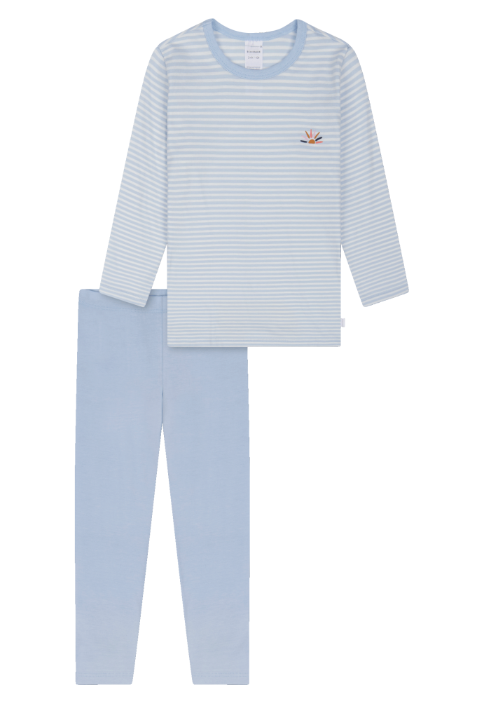 Schiesser Schlafanzug Blau/Weiss gestreift - Kids Nightwear für Mädchen, Größe 3Y, 100 % Baumwolle