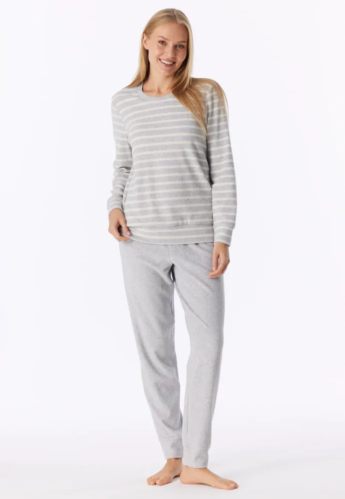 Schiesser - Casual Essentials - Schlafanzug, für Damen, Platin grau, Größe S