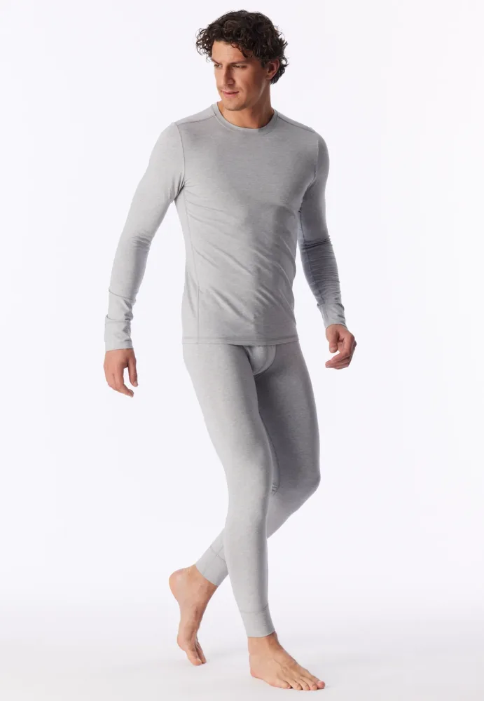 Schiesser Shirt Grau - Casual Warming für Herren, Größe M, 35 % Viskose, 30 % Baumwolle, 25 % Polyacryl, 10 % Elasthan