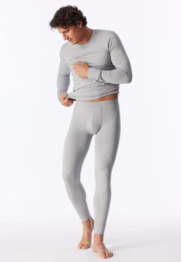 Schiesser Unterhose lang Grau - Casual Warming für Herren, Größe M, 35 % Viskose, 30 % Baumwolle, 25 % Polyacryl, 10 % Elasthan