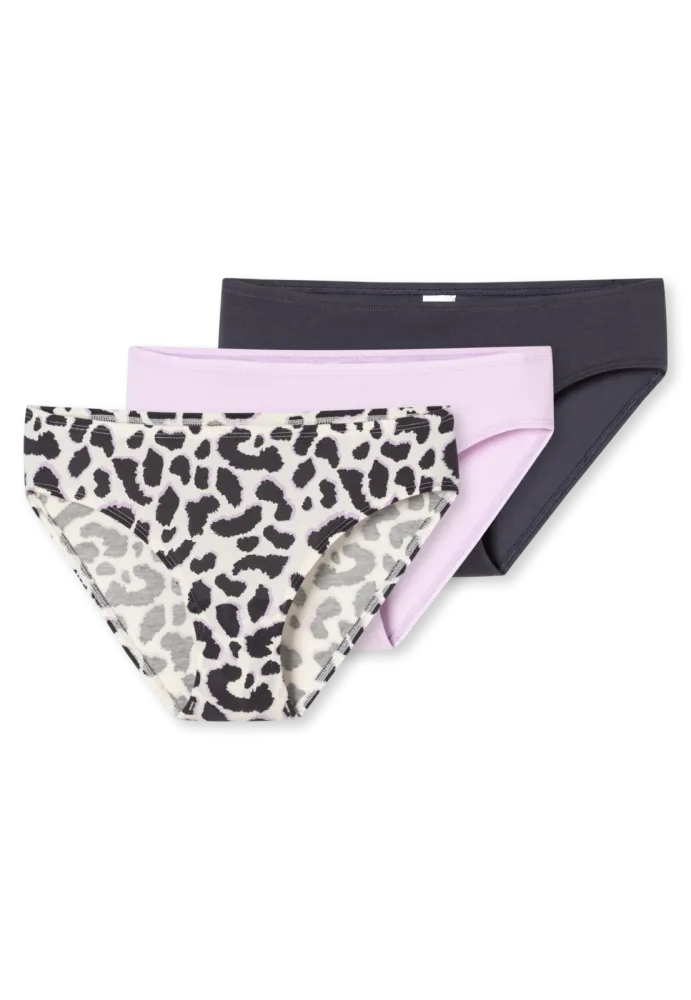 Schiesser Slip 3er-Pack Bunt gemustert - 95/5 für Mädchen, Größe XS, 95 % Baumwolle, 5 % Elasthan