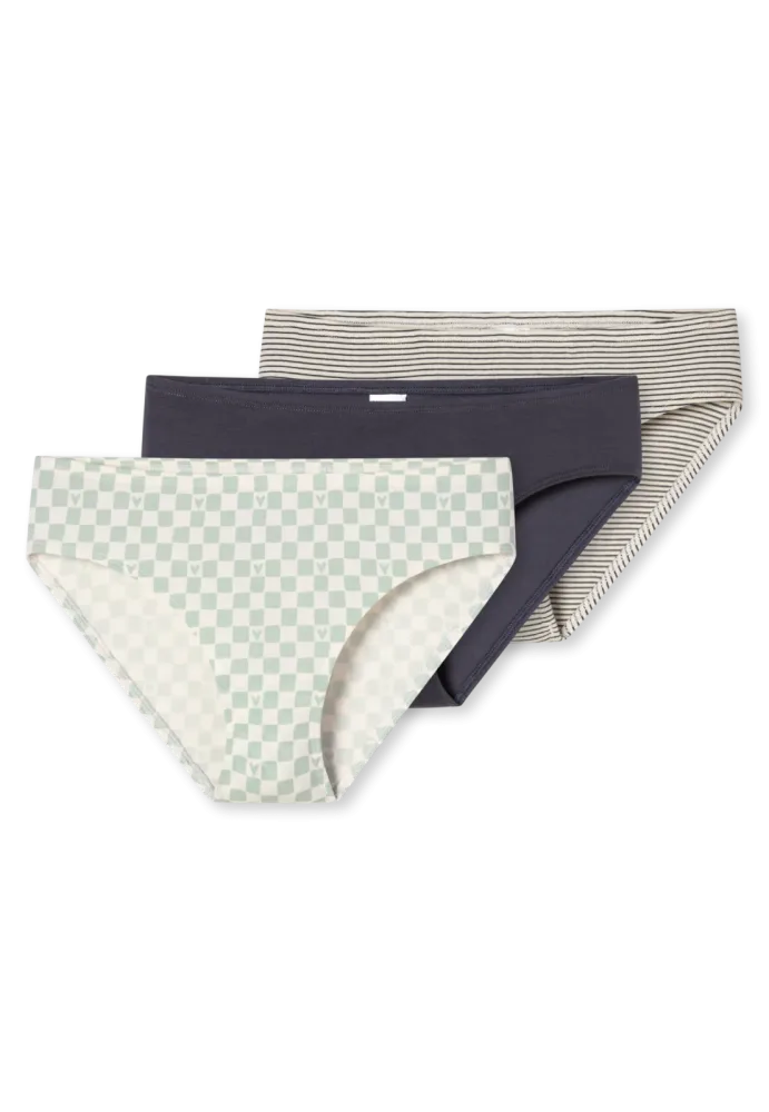Schiesser Slip 3er-Pack Bunt gemustert - 95/5 für Mädchen, Größe M, 95 % Baumwolle, 5 % Elasthan