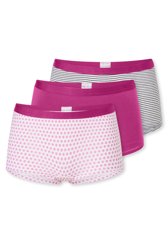 Schiesser Shorts 3er-Pack Pink - 95/5 für Mädchen, Größe M, 95 % Baumwolle, 5 % Elasthan