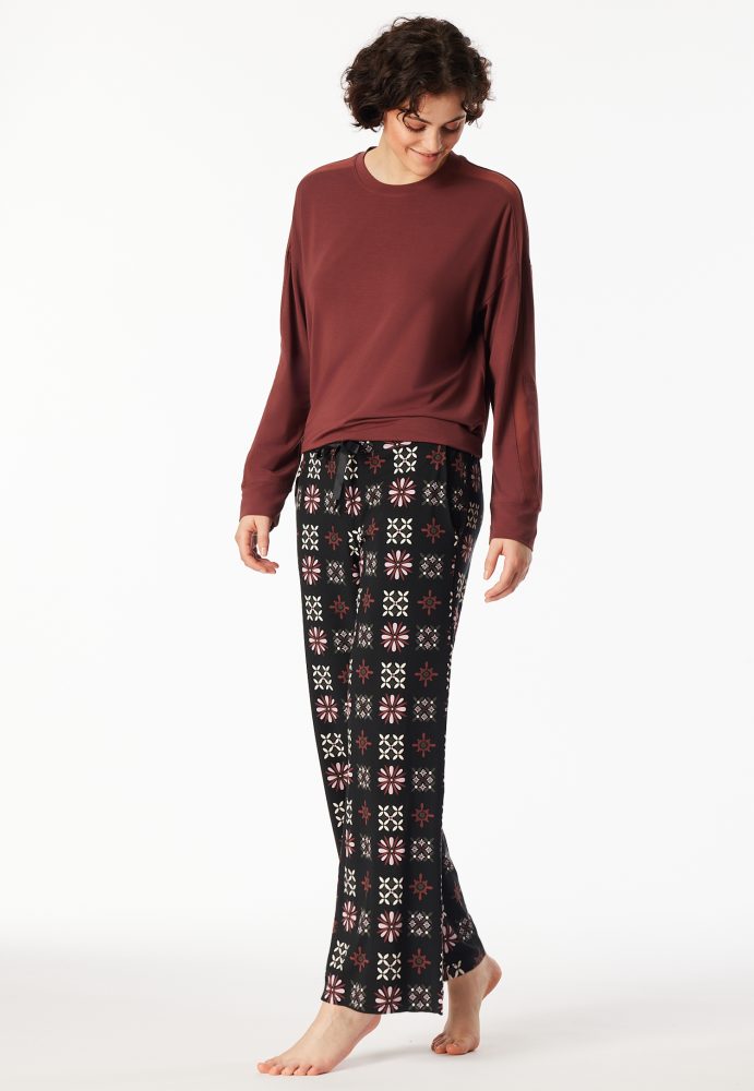 Schiesser Hose Bunt gemustert - Mix+Relax für Damen, Größe XS, 95 % Modal, 5 % Elasthan