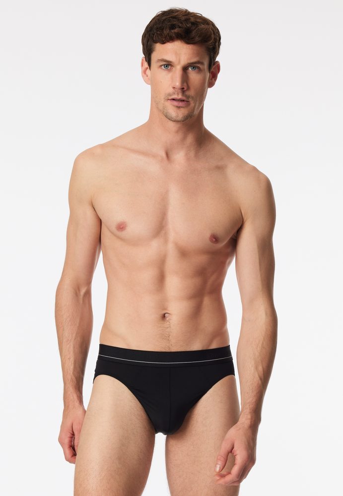 Schiesser Slip Schwarz - Pure Micro für Herren, Größe S, 80 % Polyamid, 20 % Elasthan