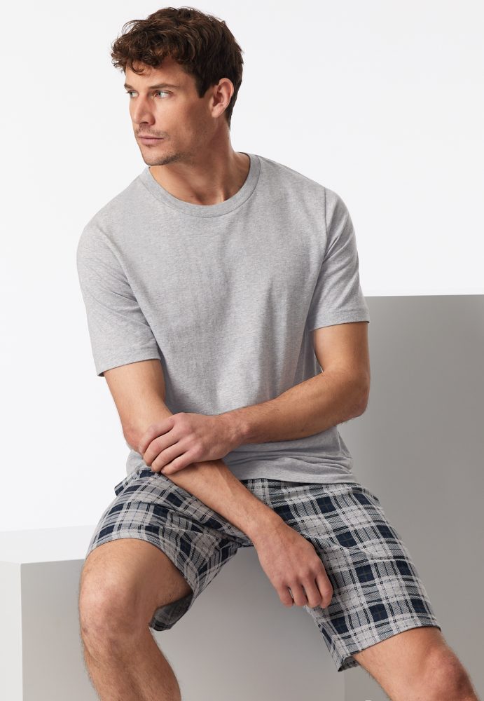 Schiesser T-Shirt Grau - Mix+Relax für Herren, Größe S, 100 % Baumwolle