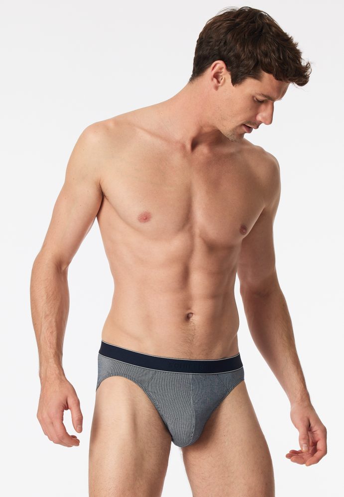 Schiesser Slip Dunkelblau gestreift - Duality Function für Herren, Größe 3XL, 30 % Polyamid, 30 % Baumwolle, 30 % Modal, 10 % Elasthan