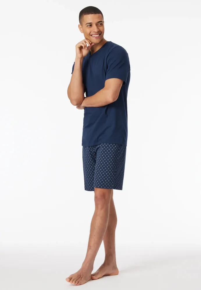 Schiesser -  Pyjama Schlafanzug  - Casual Essentials, für Herren, Dunkelblau, Größe 60