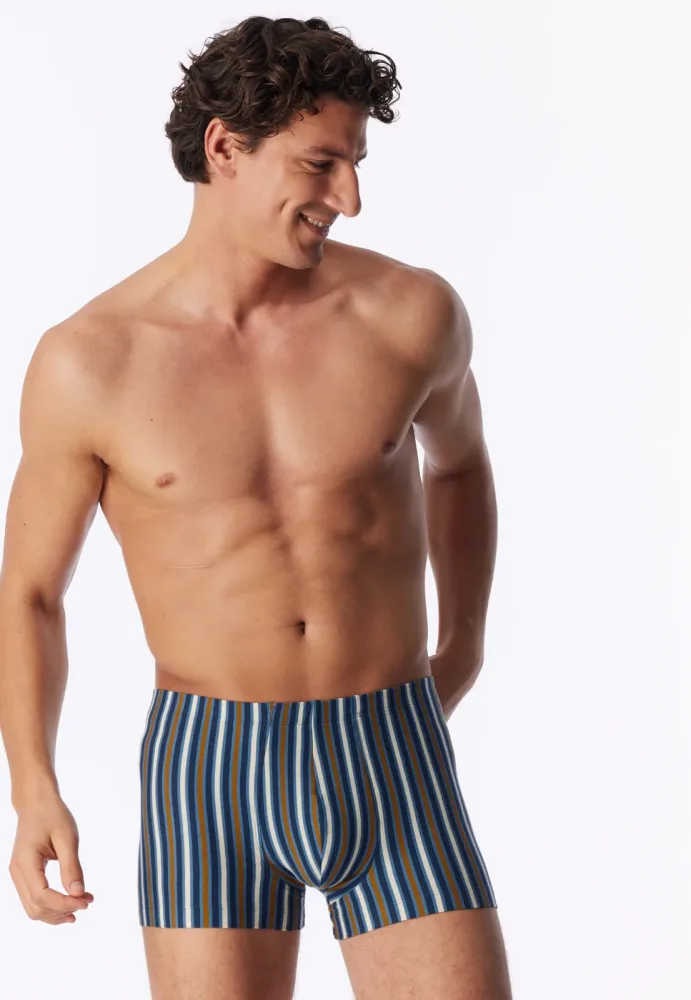 Schiesser Enge Boxershorts Bunt gestreift - 95/5 für Herren, Größe L, 95 % Baumwolle, 5 % Elasthan