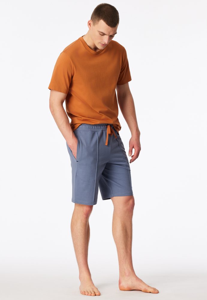 Schiesser Hose kurz Blau - Mix+Relax für Herren, Größe L, 100 % Baumwolle