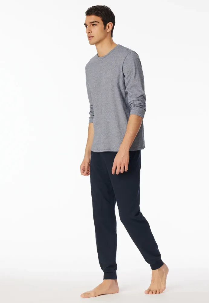 Schiesser -  Pyjama Schlafanzug  - Casual Essentials, für Herren, Dunkelblau, Größe 50