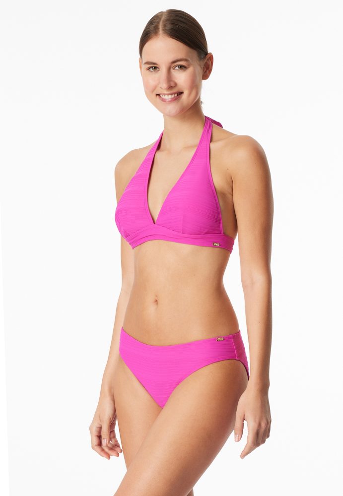 Schiesser Bikinislip Pink gestreift - Aqua für Damen, Größe XL, 82 % Polyamid, 18 % Elasthan